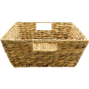 Decorative Basket Made of Water Hyacinth, Storage Basket, Medium, 20.5 in L x 12.5 in W x 6 Inches, Pack of 2