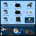 Saker Foam Cannon Dual Connector Accessory for Pressure Washer Kit,with Foam Cannon Dual Connector,Pressure Washer Gun for Car Washing and Cleaning,5 Power Washer Sprayer Nozzles