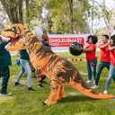 8 Colour Halloween Inflatable Dinosaur Costume Adult Fancy Dinosaur Suit Blow up Trex Costume (Orange, L)