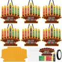Cinrobiye 24 Set Kwanzaa Craft Kit Bulk DIY Kinara Candles Arts and Crafts with Stickers Happy Kwanzaa Hanging Ornament Gifts for Home School Art Project Activity African Heritage Holiday Party Favors