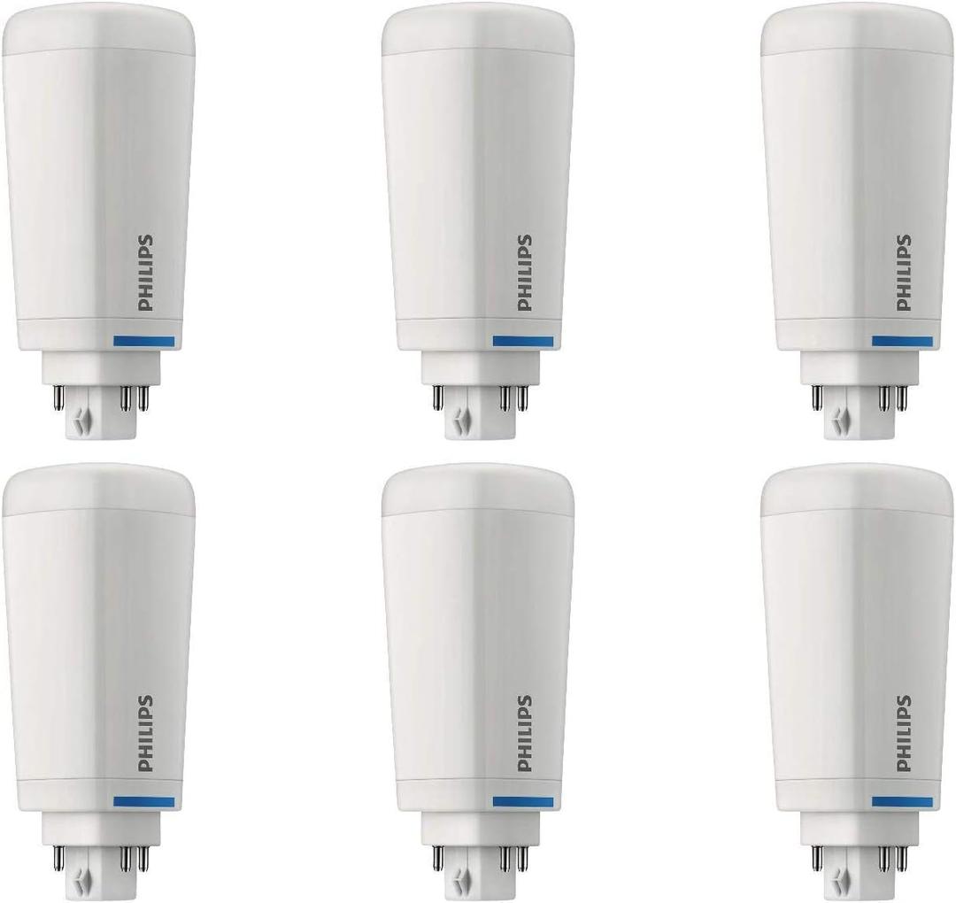 PHILIPS LED PL-C 6-Pack CFL Replacement Light Soft White (2700K) G24Q GX24Q Base