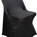 2pcs Spandex Folding Chair Cover Covers Stretch Chair Protectors for Wedding Party Events (2, Black)