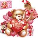 Valentines Day Puzzles with 49 Large Pieces - Happy Valentine's Day Shaped Floor Puzzle for Party Decorations, Gifts, and Classroom Activities