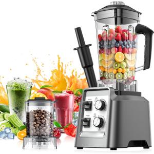 Blender for Smoothies, Blender with 68Oz. Pitcher & 20Oz. Grinder, 28000 RPM Blenders for Kitchen, Ice Crushing, Frozen Fruits, Blending