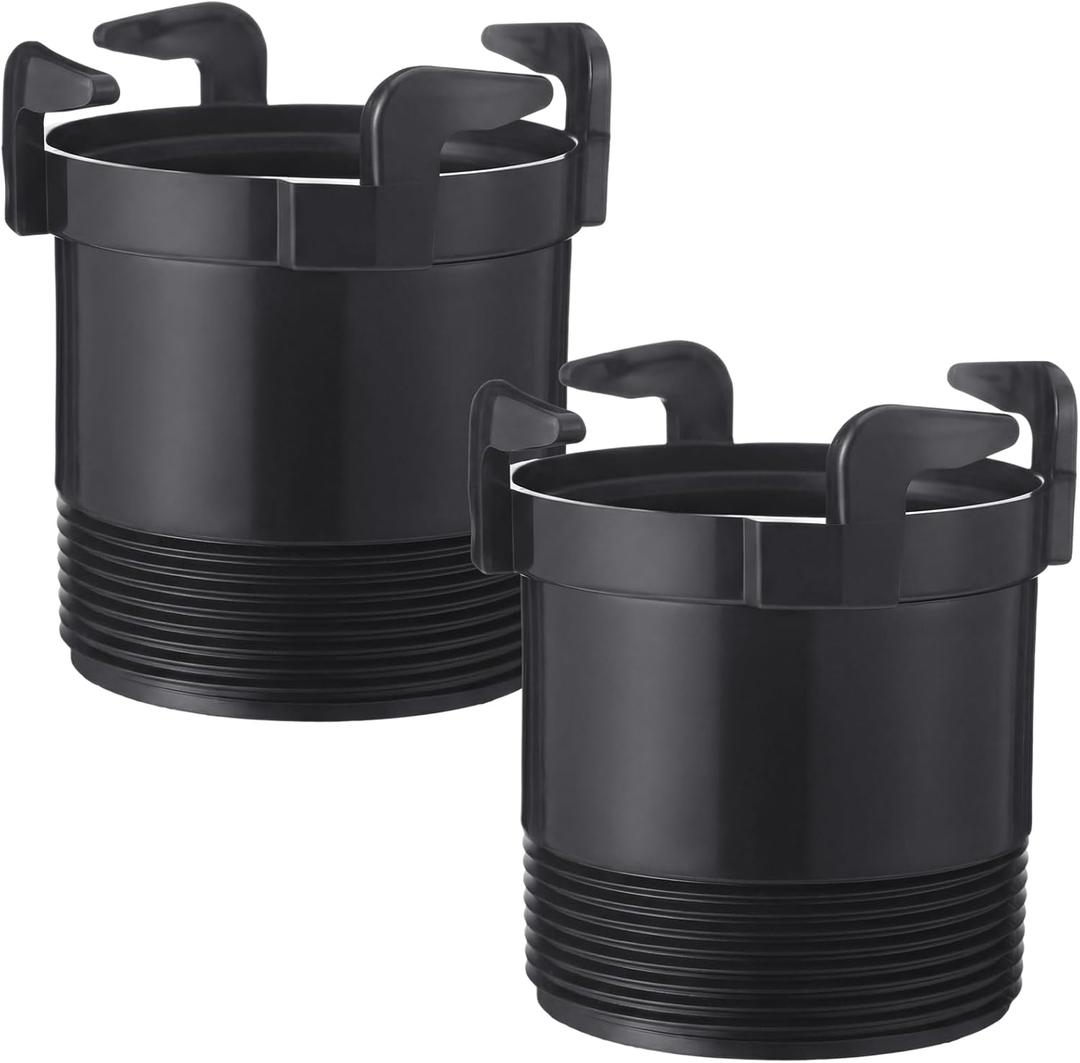 AceOrbit 2 Pack Rotating Rigid Sewer Pipe Bayonet Adapter - RV Sewer Hose Fittings with 3" Male Thread x Bayonet Hooks, Black