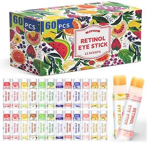 Radiia Eye Cream Balm Stick, Anti-Aging Treatment for Dark Circles, Puffiness & Wrinkles. Hydrating, Brightening, Multi-Use. With Retinol, Vitamin B3, Ceramide, Hyaluronic Acid. 12 Scents, 60PCS