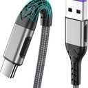 Durcord USB C Cable, Upgarded 2Pack 10ft Fast USB Type C Charging Cable for Android/Phone/Pad/Laptop, Type C Charger Braided USB Cable Compatible withi Phone 17/16/15/Pro/Plus/Max/Sam.Sung-Silver