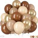 HILAVO Brown Gold Balloons, 12 inch Double Stuffed Brown Gold and Cream Beige Balloons for Neutral Baby Shower Boho Wedding Birthday Party Decorations (35PC)
