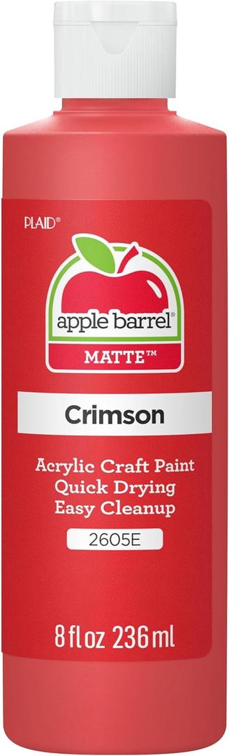 Apple Barrel Acrylic Paint in Assorted Colors (8 oz), K2605 Crimson- Pack of 1