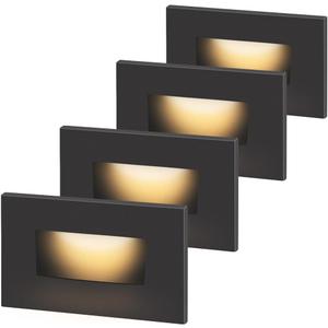 Kadision 120V Dimmable LED Step Lights, 3000K/4000K/5000K Selectable, 3.5W 175lm Indoor Outdoor Stair Lights, Aluminum ORB Finish, 4 Pack