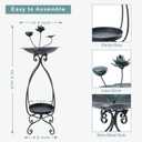 VCUTEKA Bird Bath with Flower Planter Pedestal, birdbath for Outdoors with Lotus, 33" Height Vintage Bird Baths for Garden Yard Patio Lawn Decor