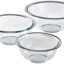 Pyrex Essentials (3-Piece) Glass Mixing Bowls Set For Prepping, Baking and Cooking, Preheated Oven, Dishwasher, Freezer, and Microwave Safe