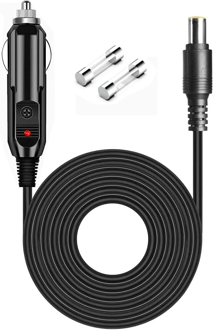 Car Charging Cable Compatible with BLUETTI AC180 / AC60 / B80 Portable Power Station Solar Generator BLUETTI X60 CPAP Battery Backup Charger 12V/24V Cigarette Lighter Plug, 6.6Ft DC Power Cord