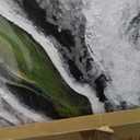 Sage Green Wall Art Abstract White Green Beach Wave Wall Decor Framed Canvas Prints Posters Pictures Artwork 24"x48" Ready to Hang