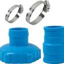 TonGass Pool Vacuum Hose Adapter Kit Compatible with Intex Adapter B 1.5" to 1.25" Pool Hoses Connector with Stainless Steel Clamps for Above Ground Pool Skimmer & Filter Pump Hoses 1 Set
