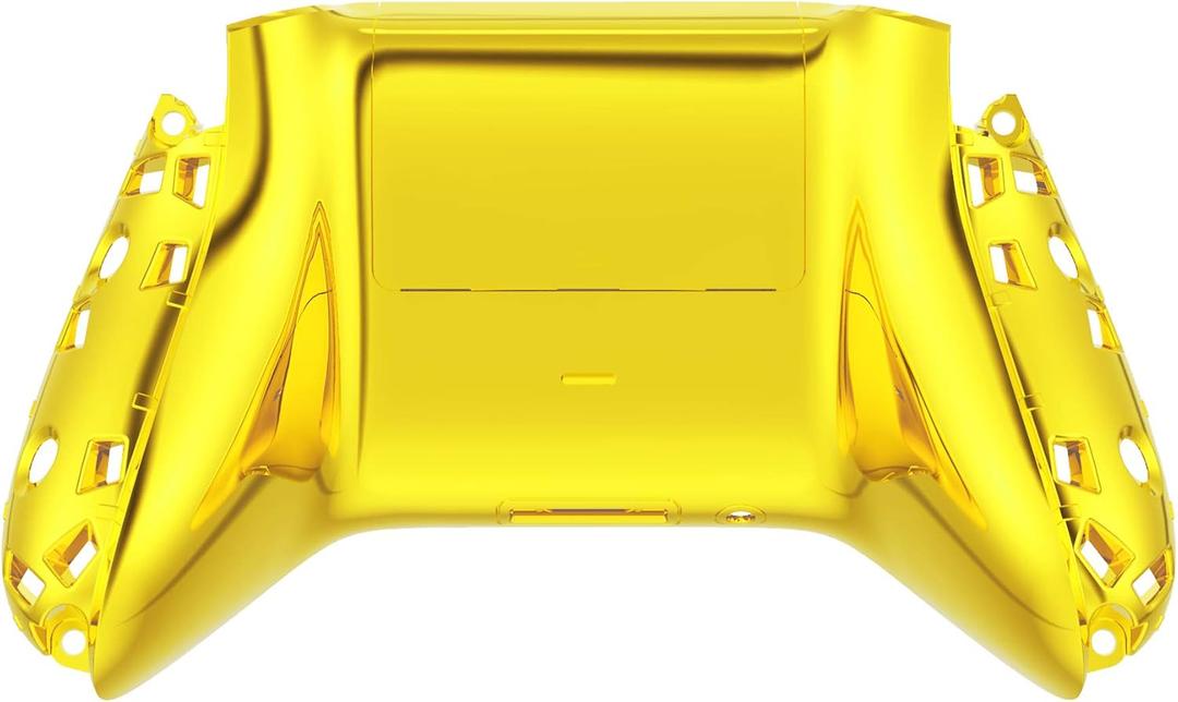eXtremeRate Custom Back Cover Shell for Xbox Core Wireless Controller, Chrome Gold Replacement Controller Battery Cover & Bottom Shell for Xbox Series X & S Controller [Controller NOT Included]