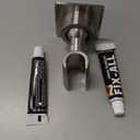 Shower Head Holder All Metal Handheld Shower Wand Bracket Adhesive Shower Wall Mount Holder Brass Shower Spray Holder Brushed Nickel, Drill Free Glue Installation