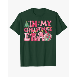 Groovy Pink In My Christmas Era Merry And Bright Women Kids T-Shirt.L