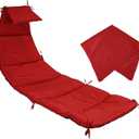 Outdoor Cushion Hammock Chair - Replacement Cushion and Accessories for Hanging Chairs, Chaise Lounges, and Outdoor Lounge Chairs with Fabric and Umbrella Options Red [88.5"L x 27"W]