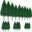 18pcs Mini Model Miniature Fake Trees Scenery Architecture Trees for DIY Crafts Building Model Scenery Landscape Green 1.8-6 inch