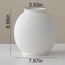Minimalist White Ceramic Farmhouse Vase, Rustic Design for Home and Living Room Decor, Table, Bathroom, Holiday & Weddings (Ball-White)