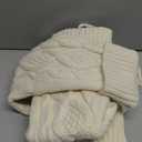 Fesciory 4 Pack Christmas Stockings 18 Inches Large Size Cable Knitted Stocking Gifts & Decorations for Family Holiday Xmas Party, Ivory White