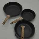 GiPP Non Stick Frying Pan Set - 8" 9.5" 11" Granite Nonstick Pan Skillet, Non Toxic Pans for Cooking, Omelette Pan with Stay Cool Handle, Induction Compatible, PFAS/PTFE/PFOA Free, Grey (Gray)