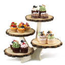 Chunful 4 Tier Round Natural Wood Cupcake Dessert Stand, Cup Cake Tower Stand Holder, Wooden Cake Display Tiered Centerpiece for Party, Birthday, Wedding, Baby Shower, Holiday Decoration