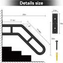 Frossvt Wall Mount Handrail, Outdoor Grab Bar - 25.8" Bent Black Handrail (2-Pack) for Garage, Porch, Garden Stairs