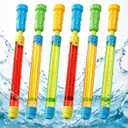 Water Squirt Gun Shoot Up to 40 Feet, Outdoor Water Squirter Toys for Kids Adults, Fun Bulk Blaster Toy for Swimming Pool Beach Summer Outdoor Party Games (6 Pack)