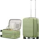 Hanke Hardside Expandable Carry On Luggage, 20 Inch Top Opening Trunk Luggages with Spinner Wheels, All-PC Hard Shell Carry-On Suitcase, Lightweight & TSA Airline Approved (Bamboo Green, 46L)