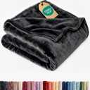Ultra Soft Fleece Blanket Throw Size - Flannel Fleece Luxury Throw Blanket - Lightweight for Couch Bed Chair - Thick, Warm and Breathable - All Season Cozy Fuzzy, Anti-Static Microplush Bedding, Black, Size: Throw (50" x 60")