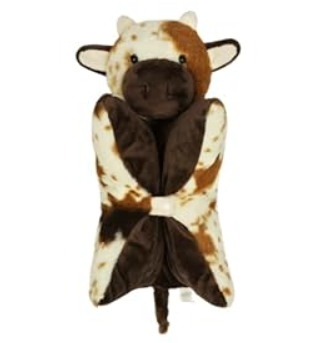 PINKPEACH 15’‘ Cute Cow Stuffed Animal Pillow - Washable Plush Toy for Kids & Adults, Multi- Purpose Plush Pillow for Sleep, Play, Travel & Decor, Gift for Boys & Girls Age3+