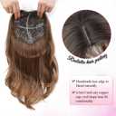 PANEWAY 18 Inch Body Wavy Hair Toppers for Women Clip In Hair Topper for Thinning Hair Natural Scalp Look, Lightweight & Comfortable for All-Day Wear - Dark Brown Root to Caramel Blonde, 18inch