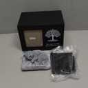 Cat Urn for Ashes, Wooden Tree Pattern Cat Keepsake Box with Photo Frame, Resin Angel Statue & Sealed Storage Bag 7.1"x 5.1"x5.1" (Black)