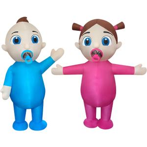 2 Packs Inflatable Baby Costume Boy/Girl Blow Up Costume for Adult/Gender Reveal Party/Baby Shower Party/Halloween