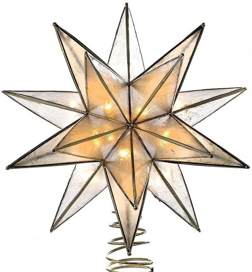 Kurt Adler UL3135 Gold Sputnik Capiz Treetop, 8.25in