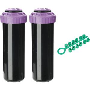 K Rain ProPlus 3/4" Reclaimed Water (RCW) Gear Drive Rotor Sprinkler 4 1/2" Pop-Up | 22' - 50' Spray Distance, 40 - 360 Arc Spray Pattern with Full-Circle | Includes Install Kit (2 Pack)