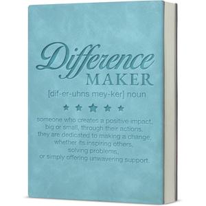 Difference Maker Gift Notebook, Difference Maker Definition Leather Journal Writing Employee Appreciation Gift Thank You Gifts for Coworkers Boss Leader Teacher