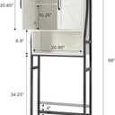 Over The Toilet Storage Cabinet, Over Toilet Bathroom Organizer, Above Toilet Storage Cabinet with Barn Doors Behind Toilet Bathroom Organizer (Cream White)