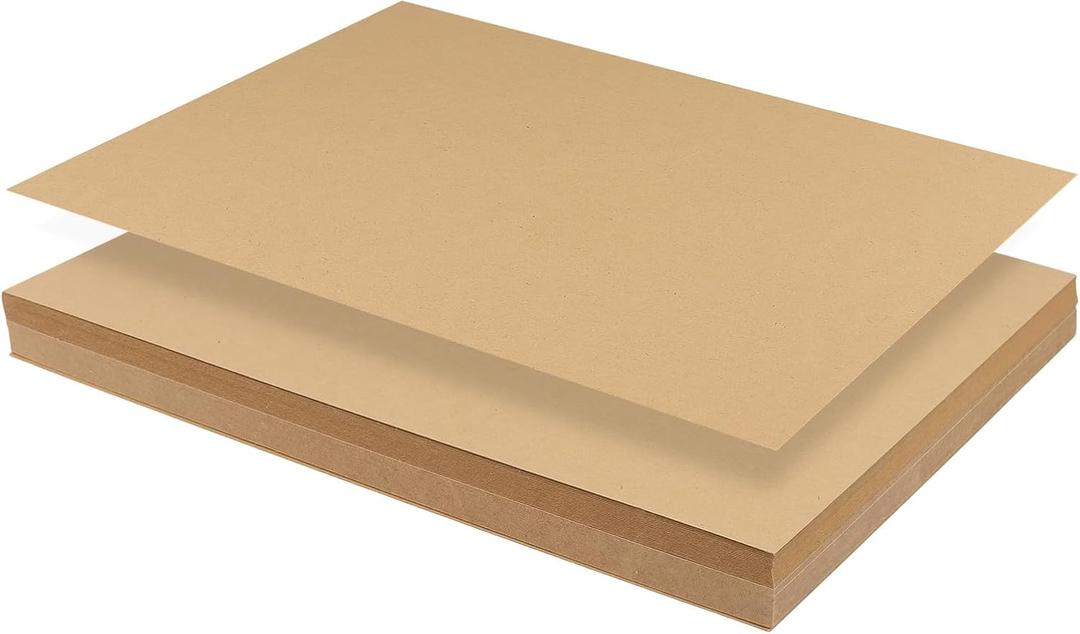 50 PCS 11 x 14 inch Kraft Cardstock, 0.5 mm Thick, 400gsm Brown Craft Cardboard Sheet, Chipboard Sheet for DIY Projects, Invitations, Scrapbooking