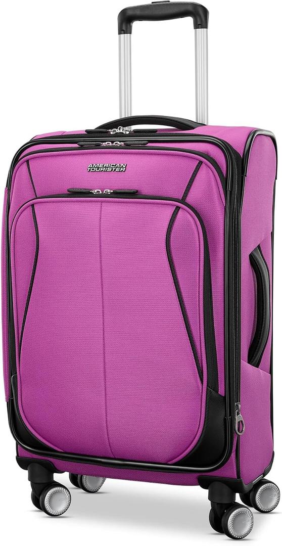 American Tourister 4 KIX 3.0 Carry-On Softside Expandable Luggage with 4 Spinner Wheels, Hyper Violet