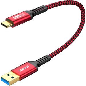 Sunguy 10Gbps Android Auto USB Cable 1FT, 3A USB C 3.1 Gen2 Cable Data Transfer, USB C CarPlay Cable Fast Charging Compatible with iPhone 17/16/15 Series, Samsung Galaxy S25 S24 Ultra, Pixel