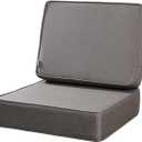 ARTPLAN Outdoor Deep Seat Cushions Set for Patio Furniture,24x24x6,Back18x24x6 Inches,Extra Thick Patio Replacement Cushions,Square,Grey