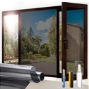 One Way Window Privacy Film, Sun Blocking Anti UV Reflective Static Cling, Window Tint for Home and Office, No Glue Garage Solar Paper, Black Silver, 29.5" x 78.7"