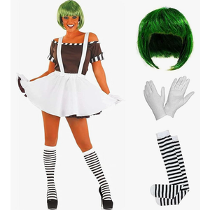 fun shack Womens Chocolate Factory Costume, Chocolate Costume Adult, Book Character Halloween Costumes for Women, XL