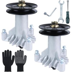GELASKA 2 Pack 130794 Spindle Assembly with 173434 Spindle Pulley Replaces 532130794, 539110158 for CT130, CTH130, LR110, LR111, LR12, LR120, LR121, LR122, LT100, LT112, LT125, YT180, YTH180 Mowers