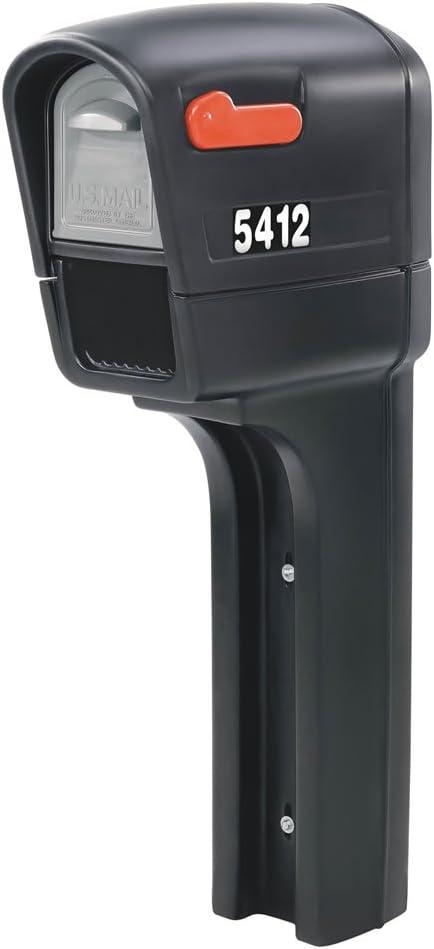 Step2 MailMaster Plus Mailbox & Post, Weather Resistant, Large Outdoor Mailboxes, Made of Durable Plastic, Easy to Install, Flag Included, Black