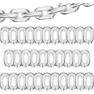 Foil Chain Balloons Jumbo Chain Balloons for 80s 90s Party Decorations Giant Balloon Chain Balloons Gold (silver, 16 inch)