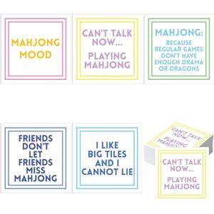100 Pcs Funny Mahjong Cocktail Napkins 5'' x 5'' Folded Mahjong Disposable 2-ply Paper Party Beverage Napkin Decorative Tableware Supply for Bar Wedding 5 Design Choices